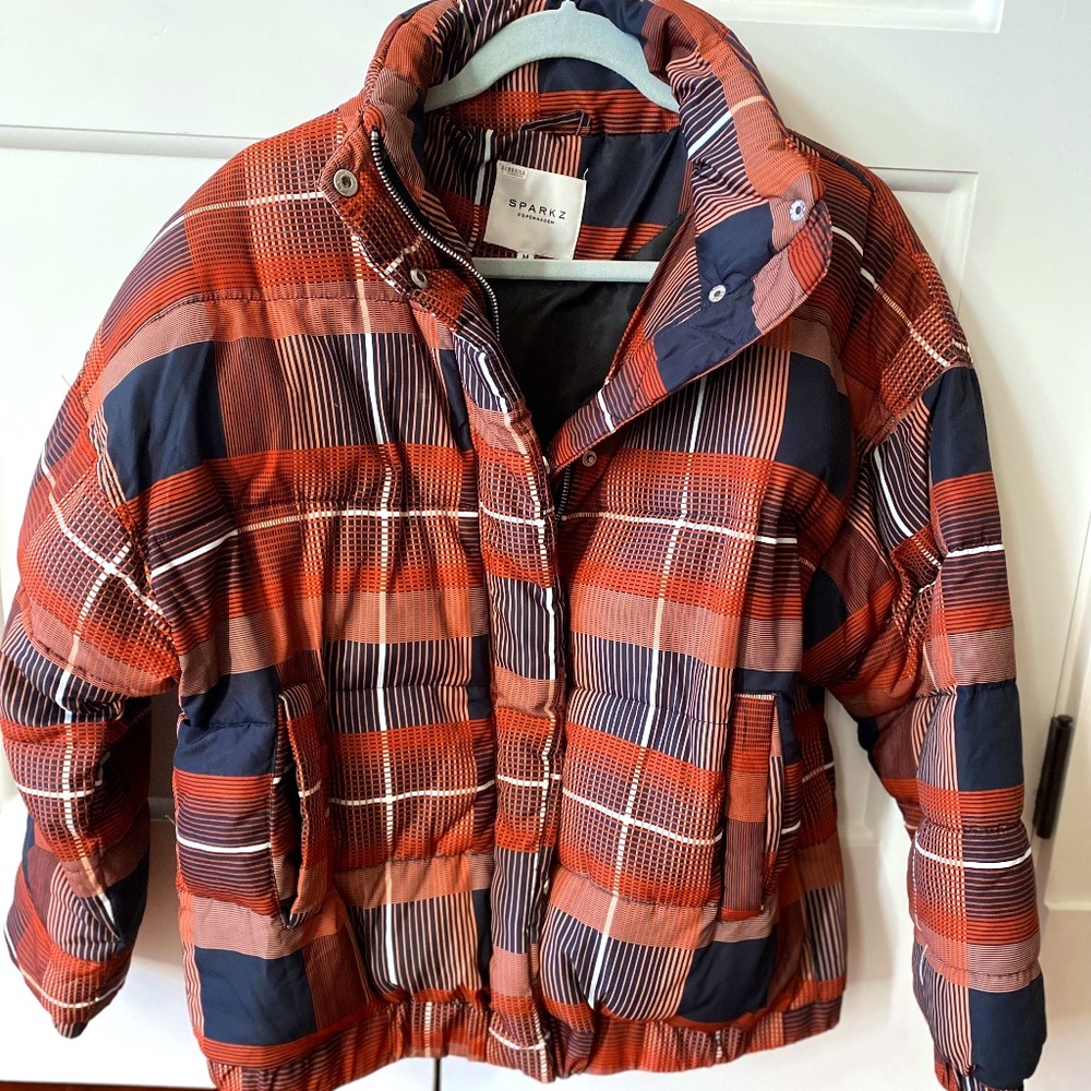 Sparkz Copenhagen Amelia Plaid Puffer Jacket - Medium